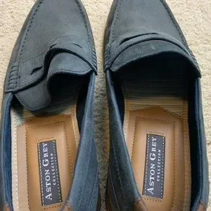 Ashton Grey | Shoes | Blue Leather Loafers Size 1 | Poshmark display picture 1